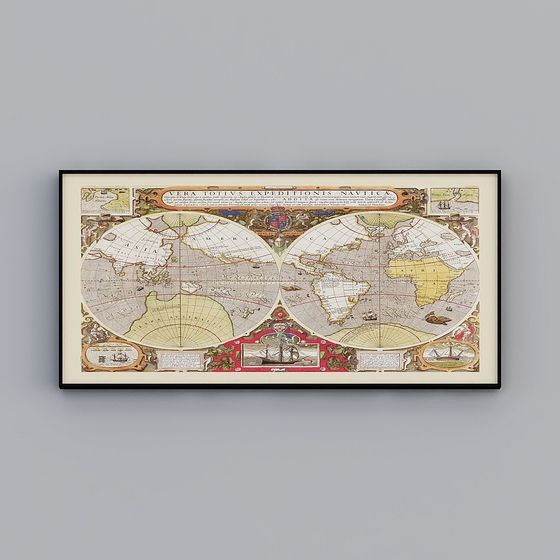 Ancient Map 3D model - Historical Exploration