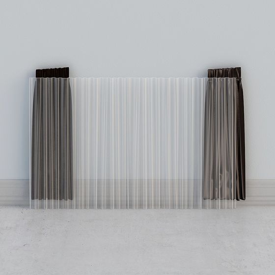 Beautiful Transparent Curtain 3D model for Stylish Spaces