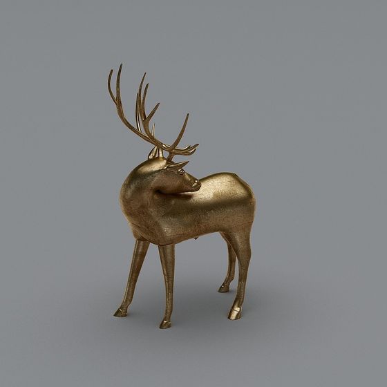 Elegant Golden Deer 3D model