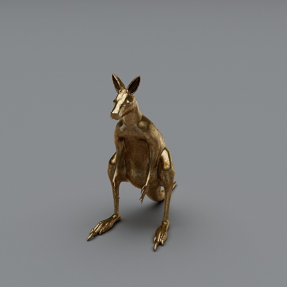Vibrant Golden Kangaroo 3D model