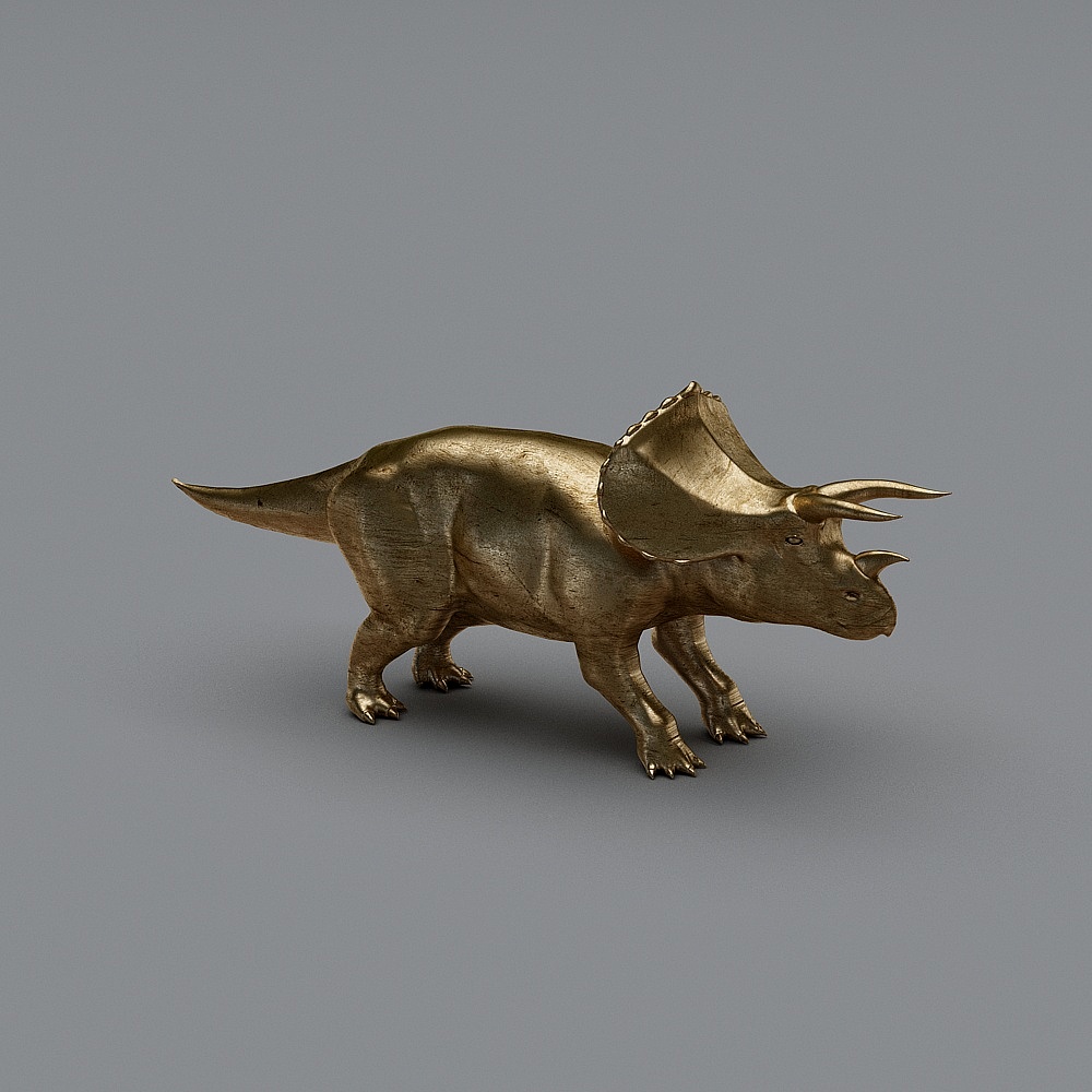 Golden Triceratops 3D model
