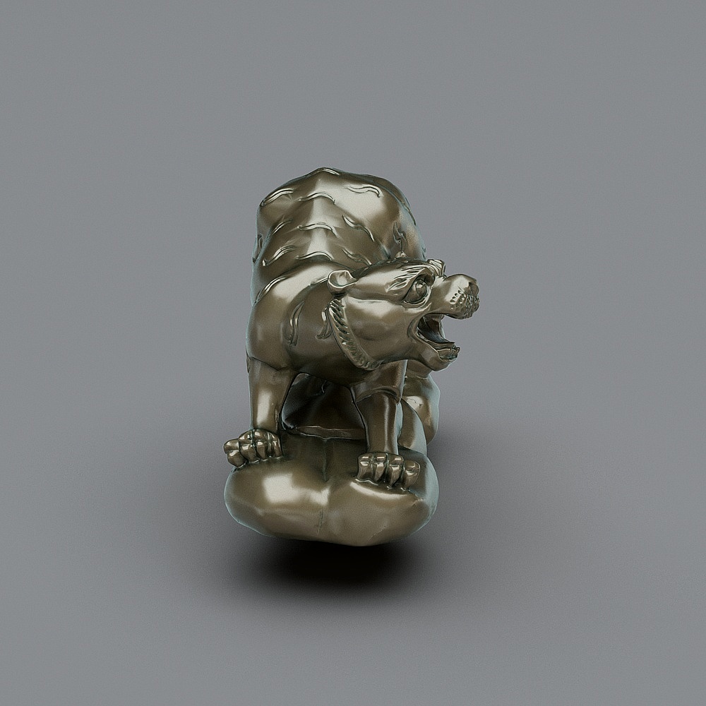 Majestic Lion Statue 3D model