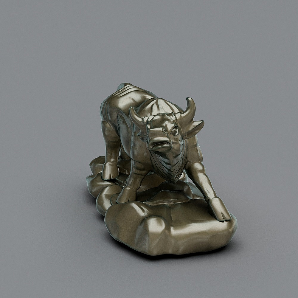 Low-Poly Bull 3D Model - Strength and Resilience