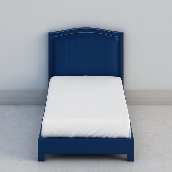Elegant Low-Polygon Bed Frame 3D model