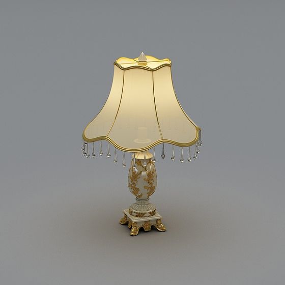 Charming Vintage-Inspired Table Lamp 3D model