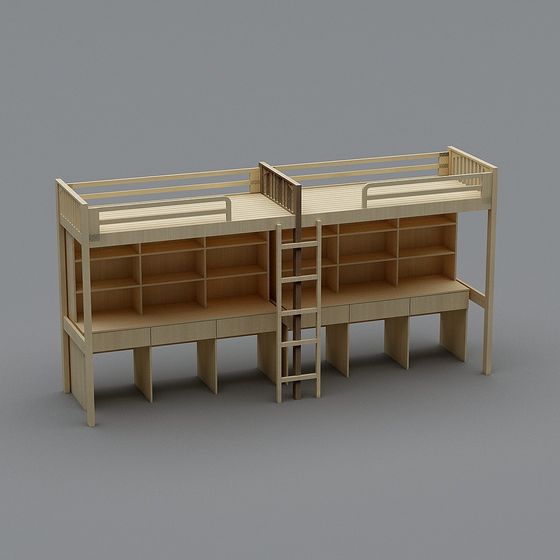 Functional Loft Bed 3D model for Modern Home Designs