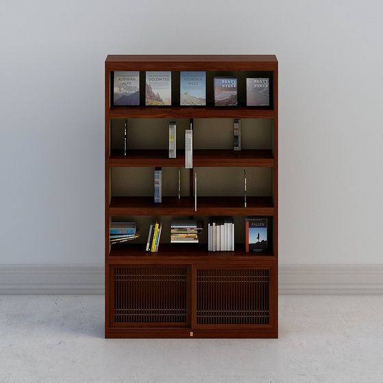 Contemporary Book Bar Y1510A 3D Model in Earth Color