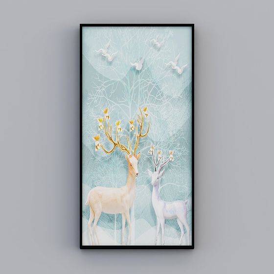 Captivating Snowy Forest Deer 3D model for Artistic Creations