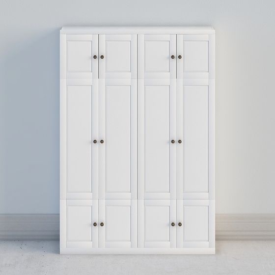Stylish White Storage Cabinet 3D model