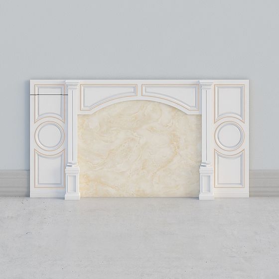 Beautiful Marble Fireplace Mantel 3D model