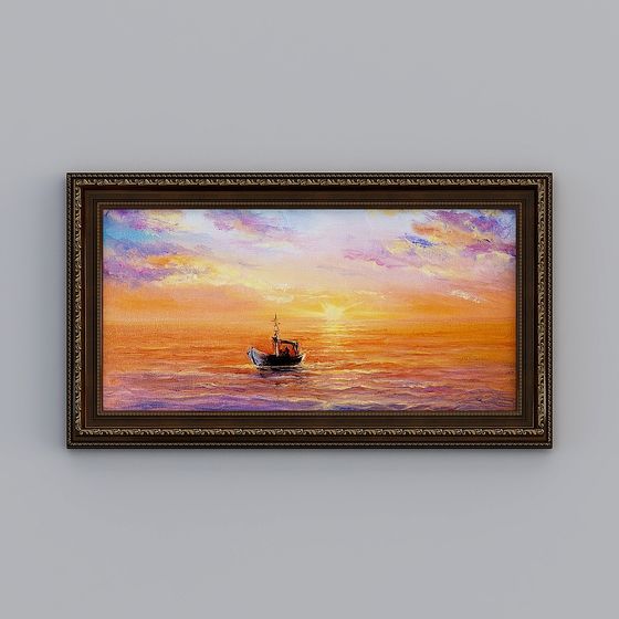 Sunset Fishing Boat 3D model