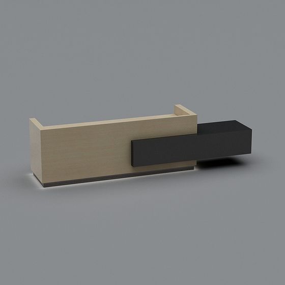 Elegant Low-Poly Reception Desk 3D model