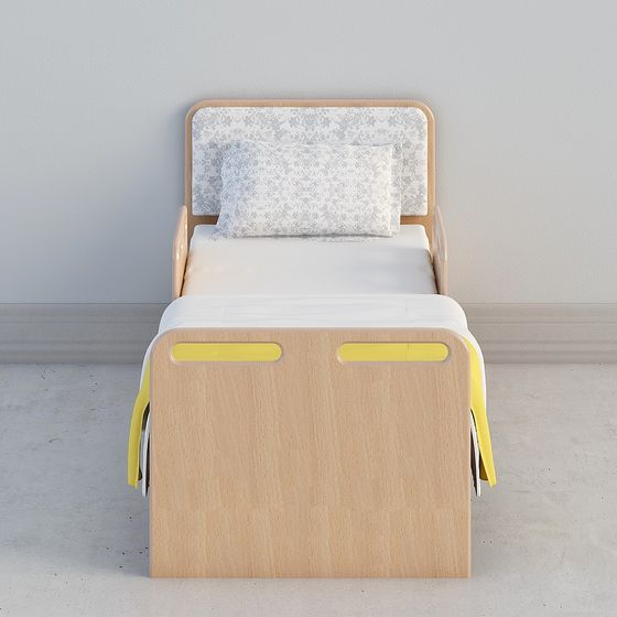 Modern Minimalist Bed 3D model
