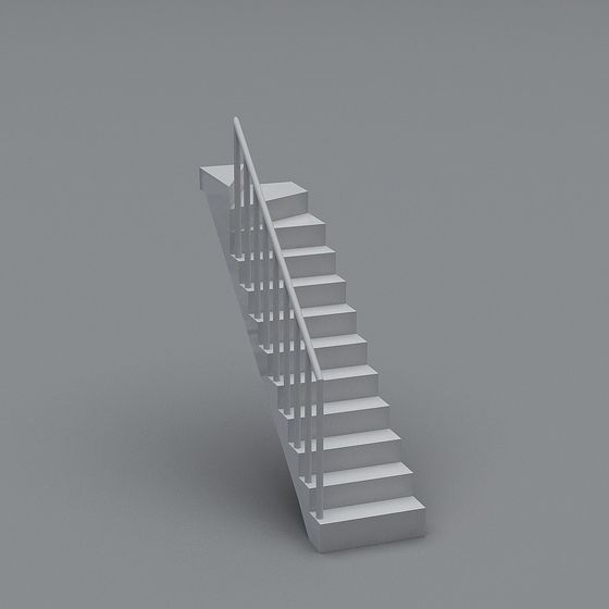 Stylish Gray Stairs 3D Model for Modern Architecture