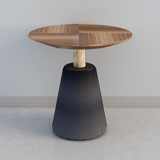 Stylish Concrete Round Table 3D model