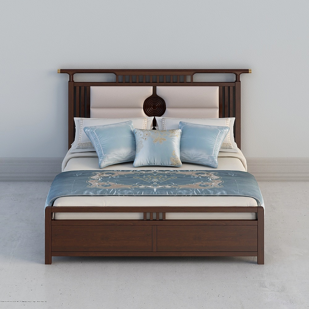 Elegant Dual Bed 3D model for Modern Interiors