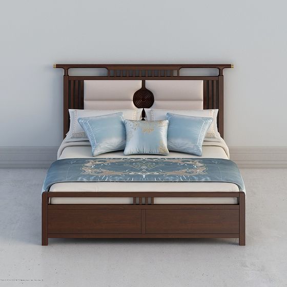 Stylish Dual Bed 3D model for Contemporary Spaces