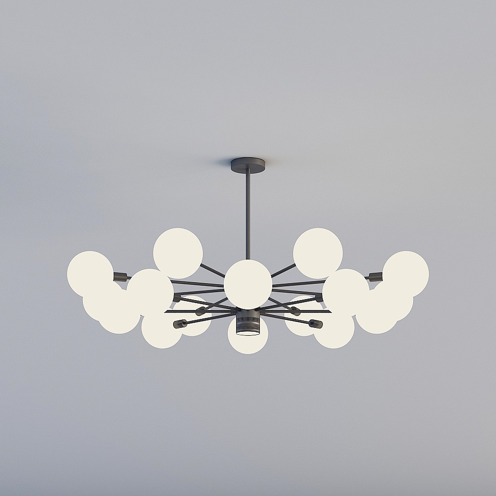 3D lights are all ZE-Nordic modern minimalist exhibition hall living room bedroom magic bean chandelier - TH-8001-8 plus 8 spotlight double layer