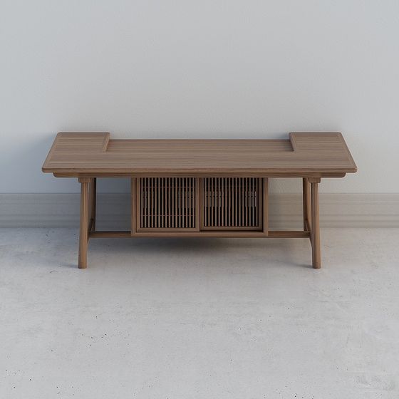 Elegant Wooden Coffee Table 3D model for Modern Spaces