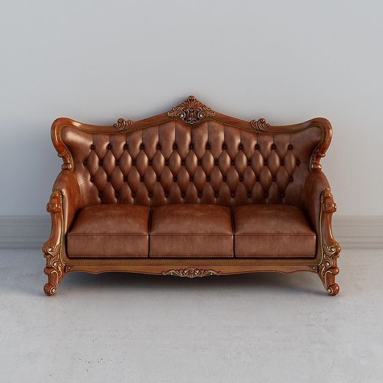 Victorian Leather Sofa 3D model