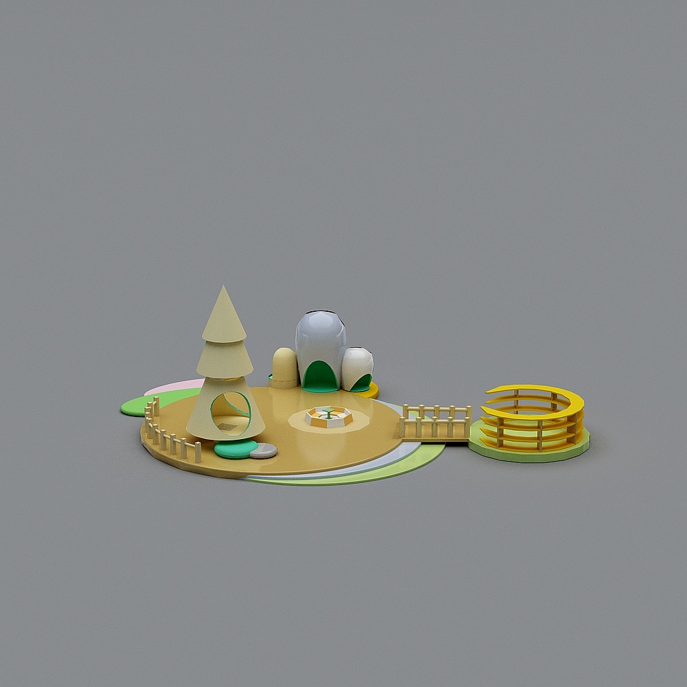 Playful Low-Polygon 3D Playground Model