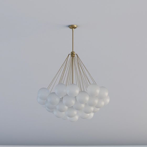 Elegant Low-Poly Chandelier 3D model