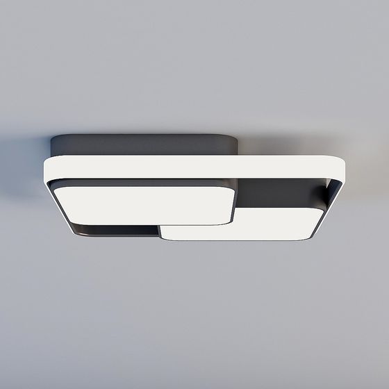 Sleek Square Ceiling Light 3D model for Modern Interiors