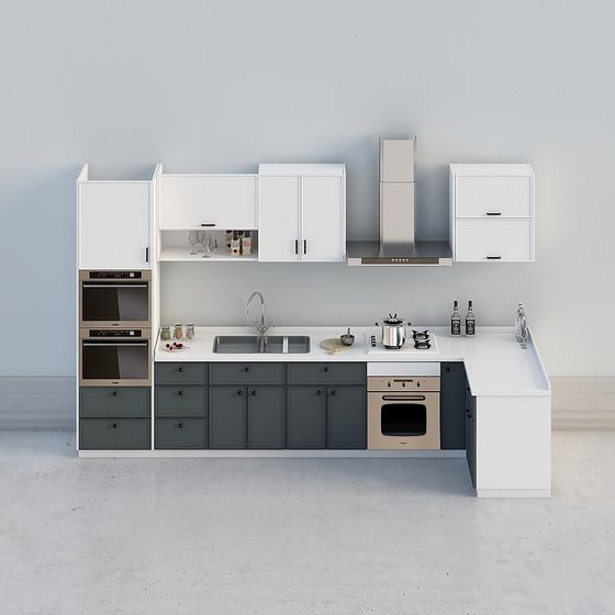 Modern Minimalist Kitchen 3D model