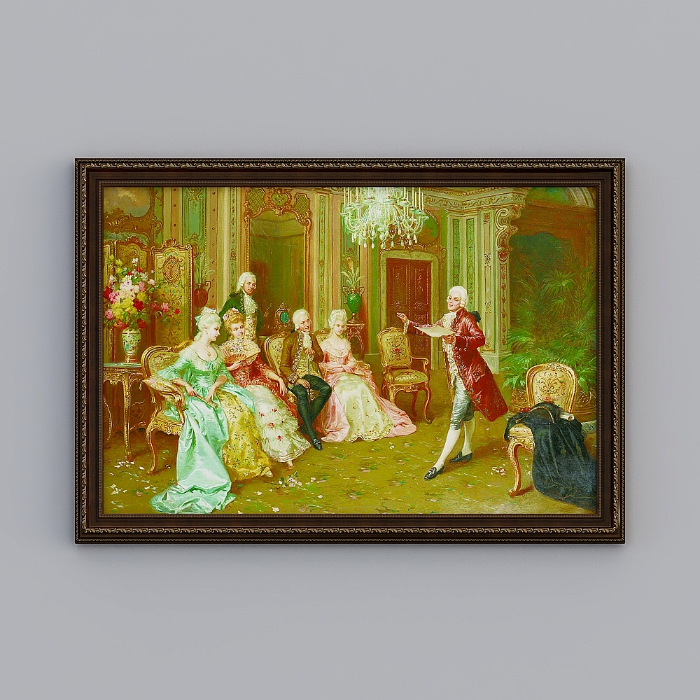 Kibaki European classical court figures decorated painting American living room hanging painting Xuanguan corridor aisle mural emwy-e-3