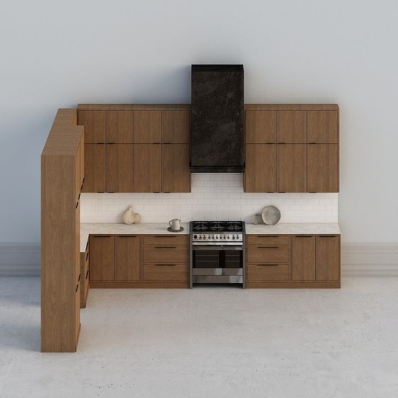 Elegant Low-Poly Kitchen Design 3D model