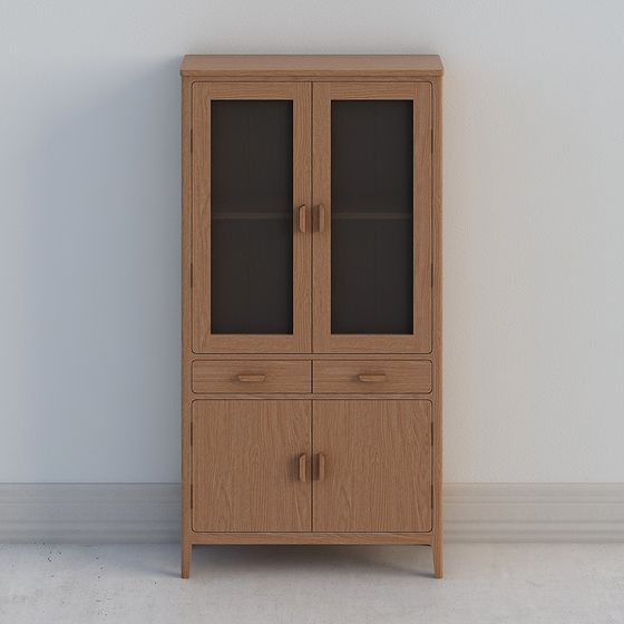 Wooden Display Cabinet 3D model