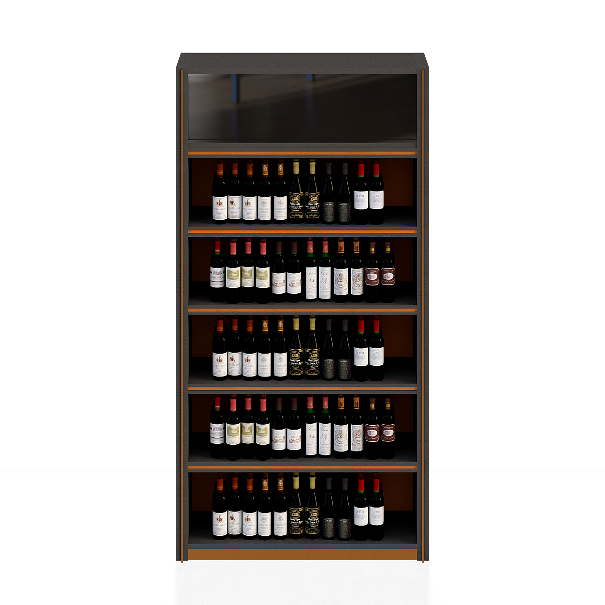 Elegant Low-Polygon Wine Cabinet 3D Model – Wood & Metal