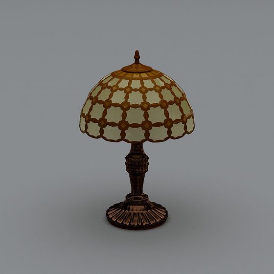 Elegant Vintage Table Lamp 3D model