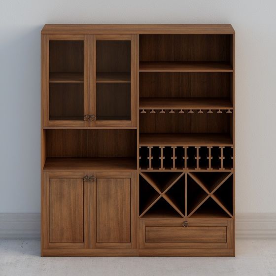 Charming 3D Model Wine Cabinet for Modern Interiors