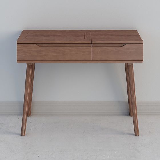 Stylish Mid-Century Desk 3D model for Creative Spaces