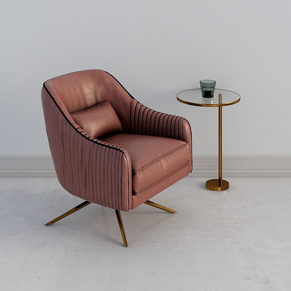 Single sofa + side table-xs