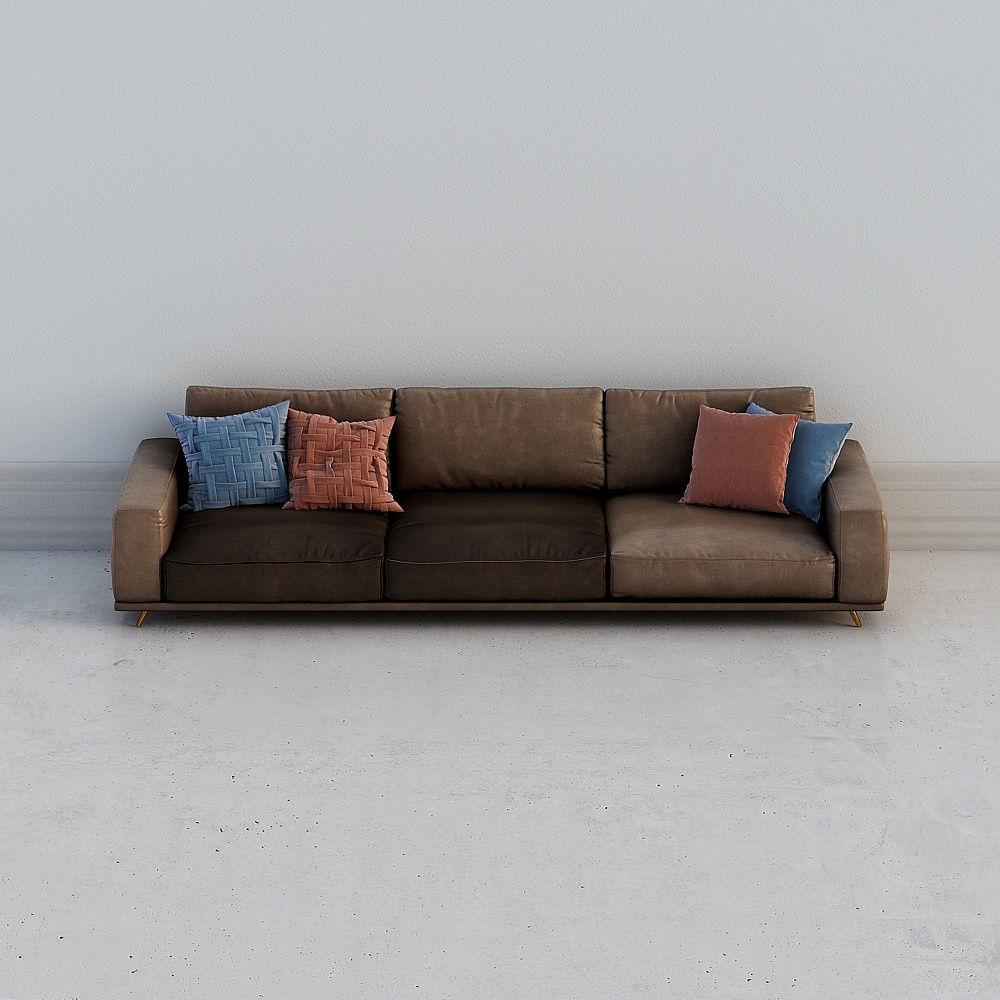 Modern Low-Polygon 3D Sofa Model