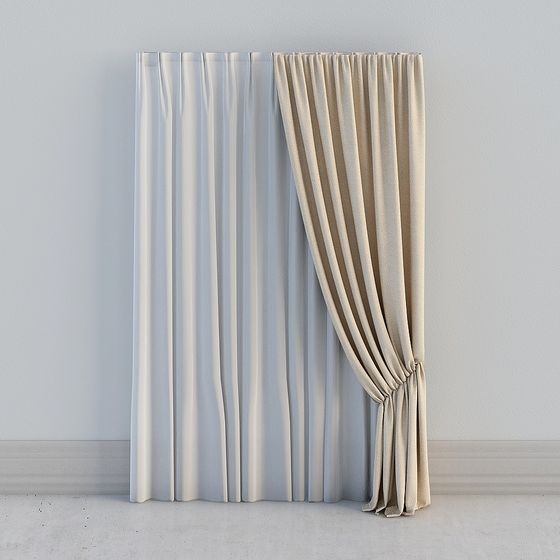 Elegant Curtains 3D model for Modern Spaces