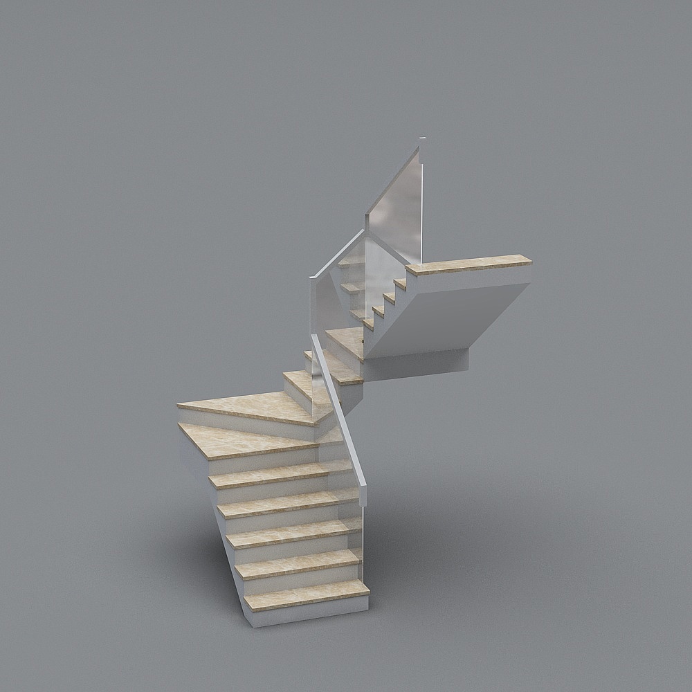 Escalera en Forma de U de Cristal