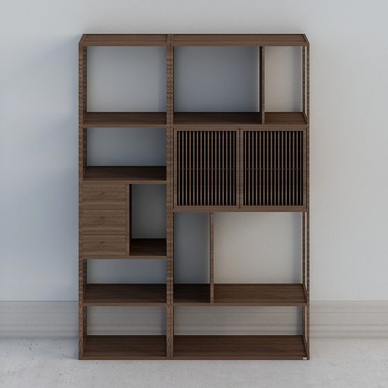 City Bookshelf Low-Poly 3D model for Modern Spaces