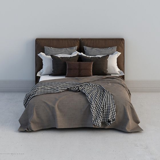 Modern Minimalist 3D Bed Design Model