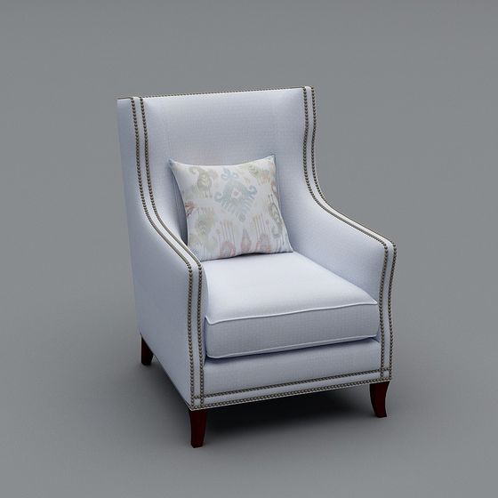 Elegant Comfort Wingback Chair 3D model