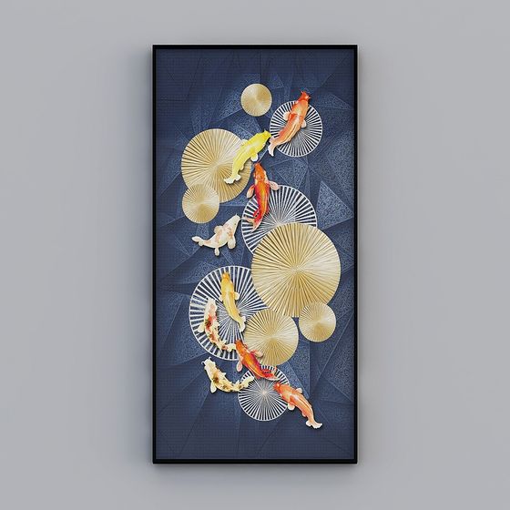 Koi Fish Fan Art 3D model