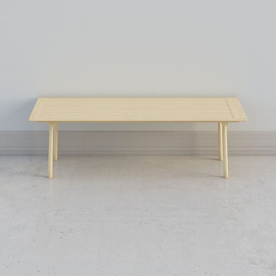 Elegant Wooden Long Table 3D model