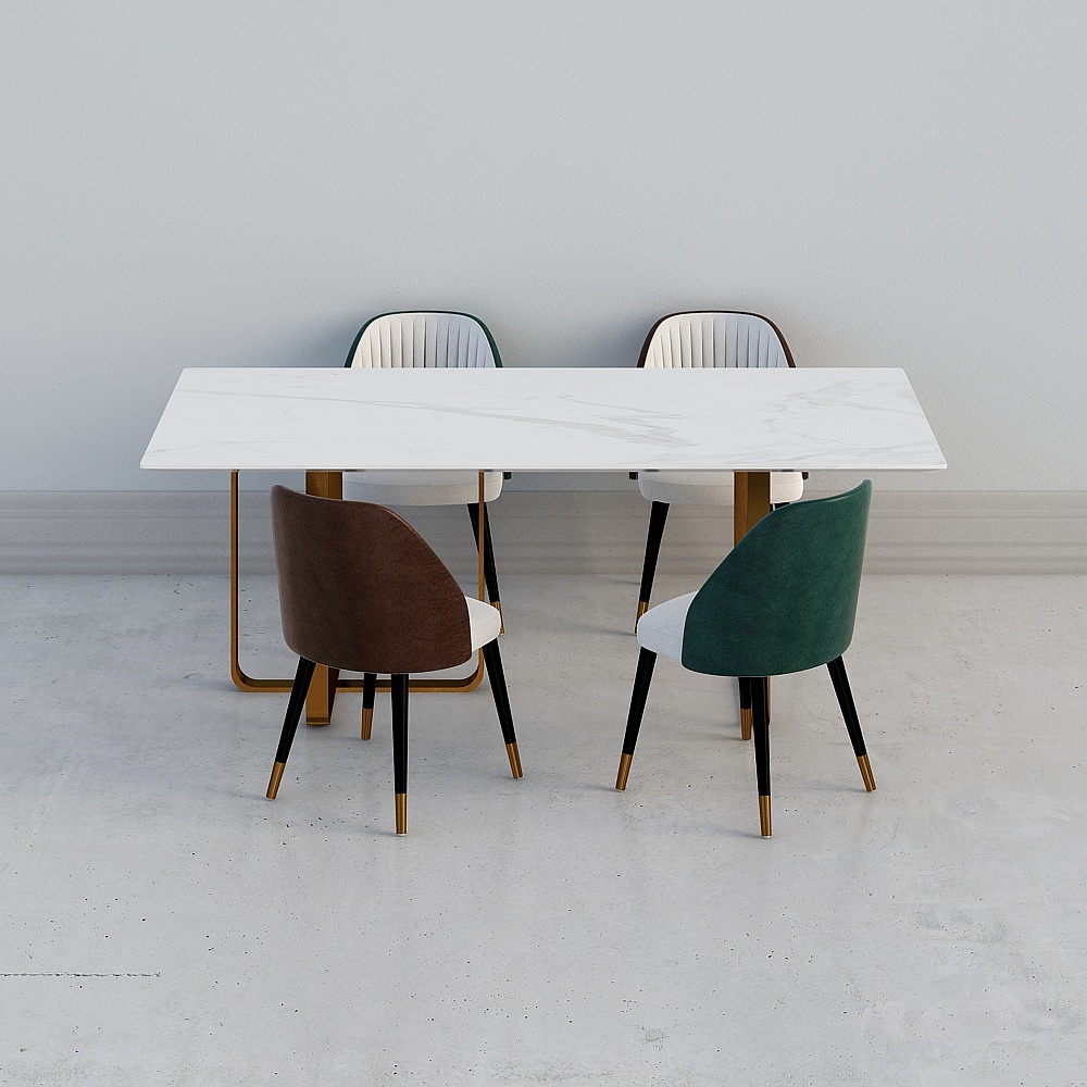 Urban Dining Table and Chair Set 3D model