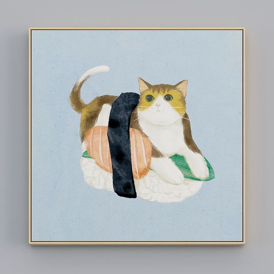 Lazy Cat on Decorative Pillow 3D model