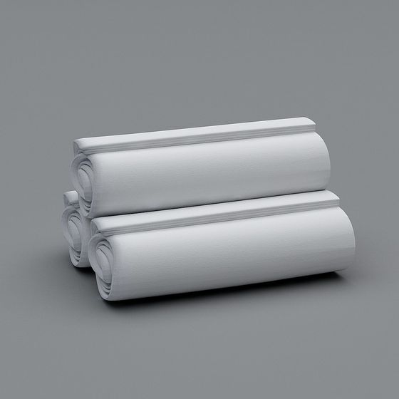 Low-Poly Architectural Scroll 3D Model