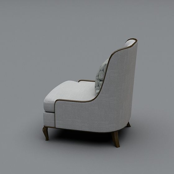 Elegant Single Sofa Chair 3D Model
