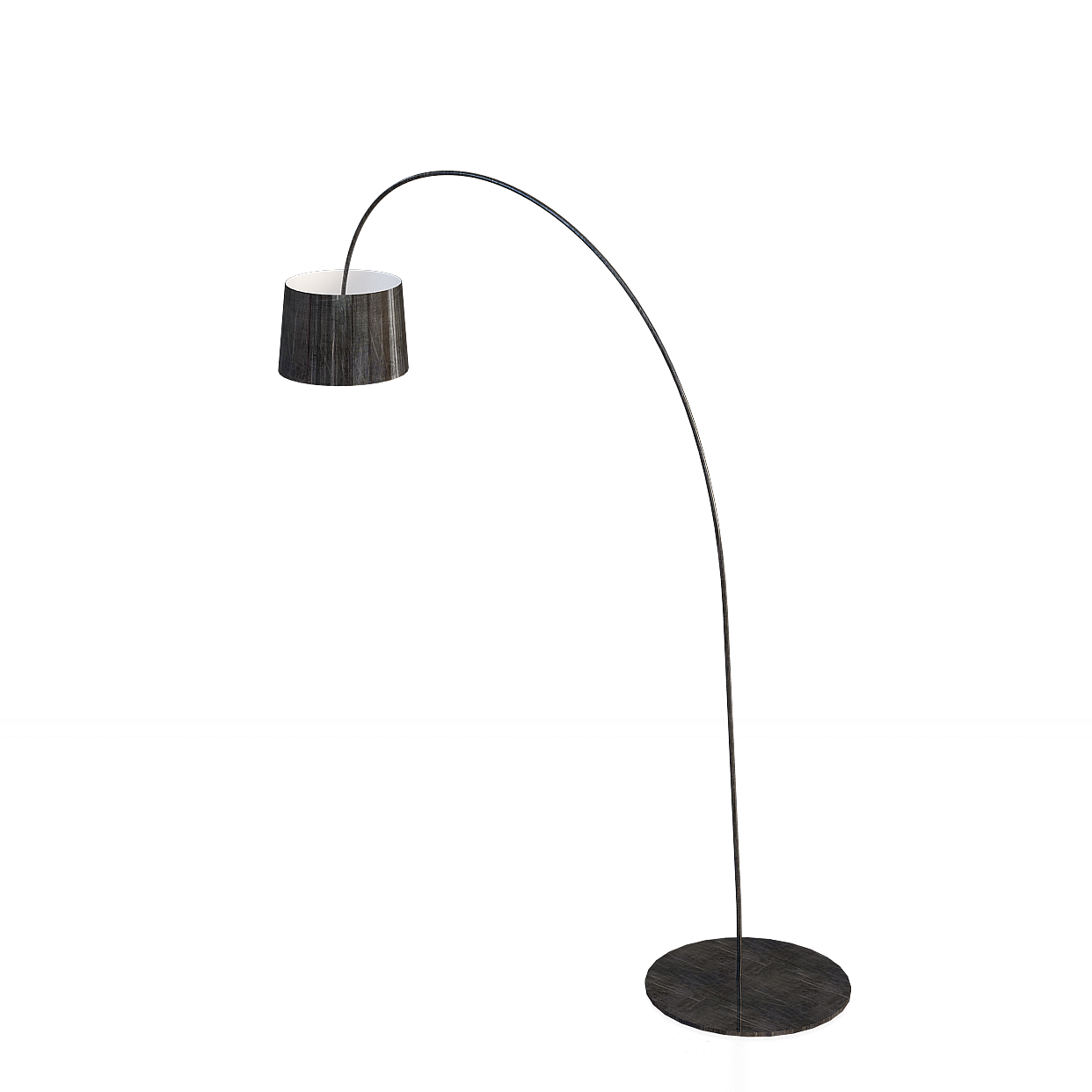 Arched Floor Lamp 3D Model – Modern Wood Texture