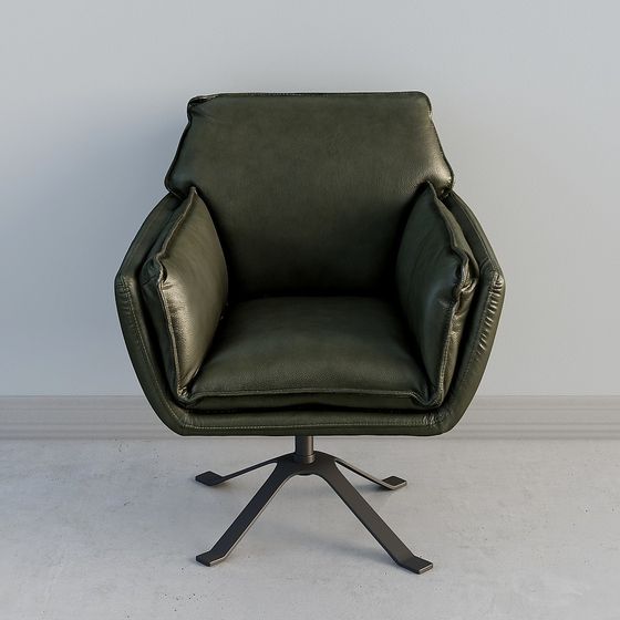 Retro Leather Swivel Chair 3D model